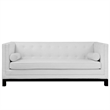 Modway Imperial Modern Bonded Leather Tufted Sofa in White Finish
