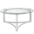 Modway Signet Modern Glass and Steel Coffee Table in Silver Finish