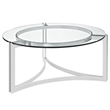 Modway Signet Modern Glass and Steel Coffee Table in Silver Finish