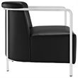 Ebb Upholstered Vinyl Lounge Chair in Black