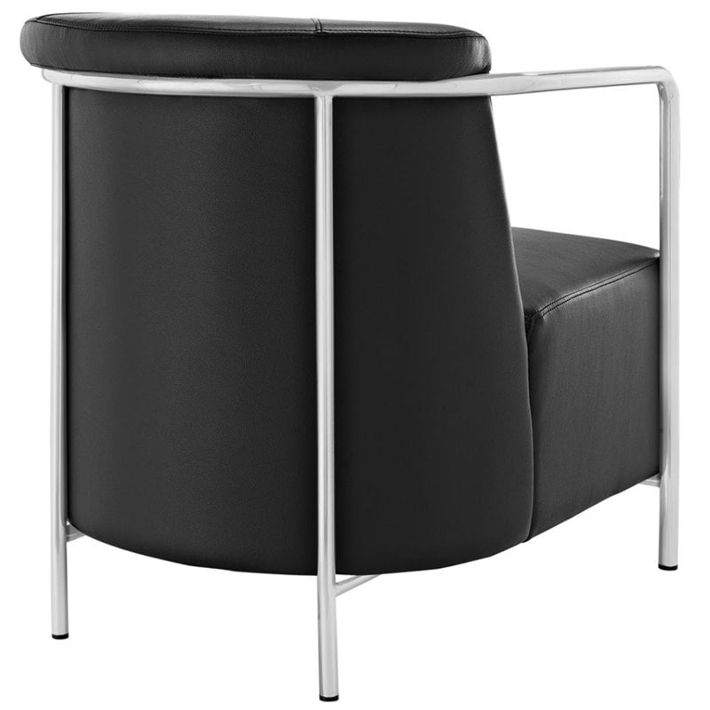 Ebb Upholstered Vinyl Lounge Chair in Black