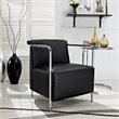 Ebb Upholstered Vinyl Lounge Chair in Black
