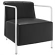Ebb Upholstered Vinyl Lounge Chair in Black