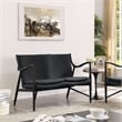 Modway Makeshift Fabric Loveseat in Black and Gray
