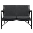 Modway Makeshift Fabric Loveseat in Black and Gray