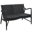 Modway Makeshift Fabric Loveseat in Black and Gray