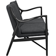 Modway Makeshift Fabric Loveseat in Black and Gray
