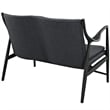Modway Makeshift Fabric Loveseat in Black and Gray