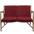 Makeshift Upholstered Fabric Loveseat in Maple Red
