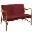 Makeshift Upholstered Fabric Loveseat in Maple Red