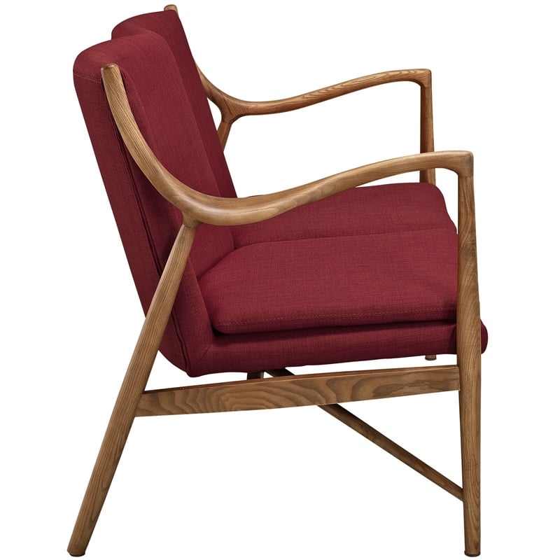 Makeshift Upholstered Fabric Loveseat in Maple Red