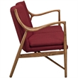 Makeshift Upholstered Fabric Loveseat in Maple Red