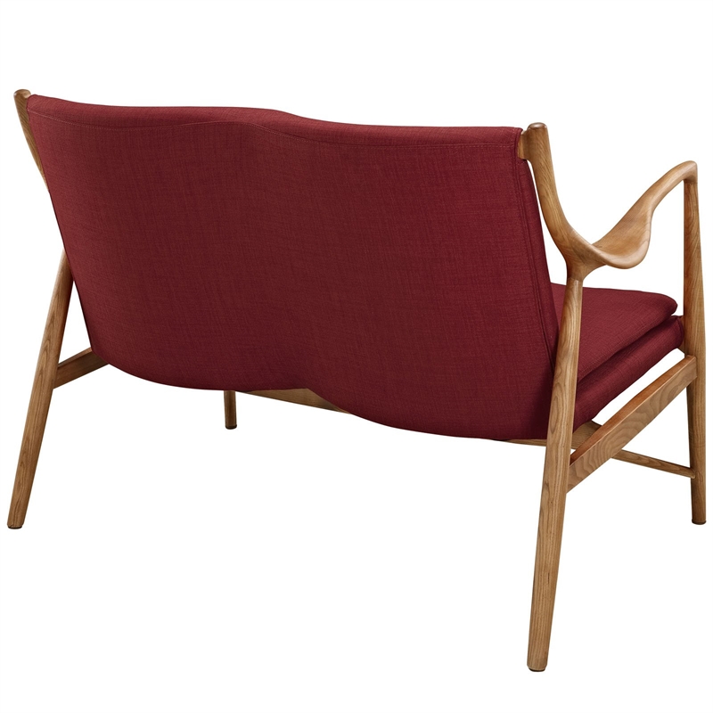 Makeshift Upholstered Fabric Loveseat in Maple Red