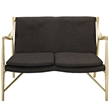 Modway Makeshift Fabric Loveseat in Natural and Brown
