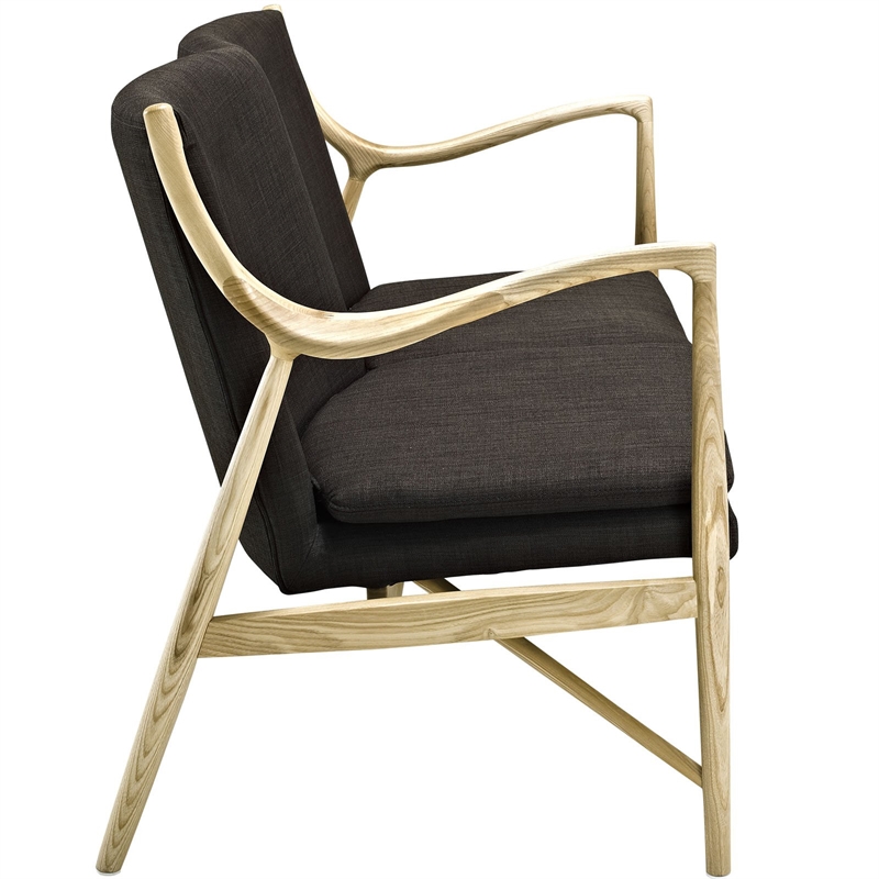 Modway Makeshift Fabric Loveseat in Natural and Brown