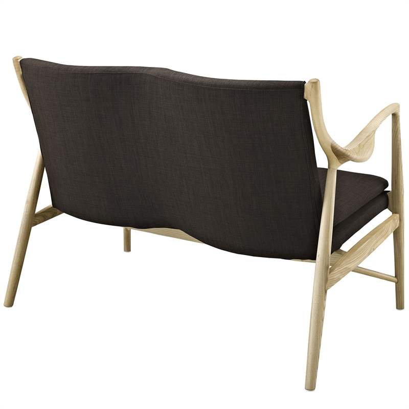 Modway Makeshift Fabric Loveseat in Natural and Brown