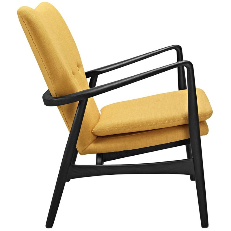 Heed Upholstered Fabric Lounge Chair in Black Yellow