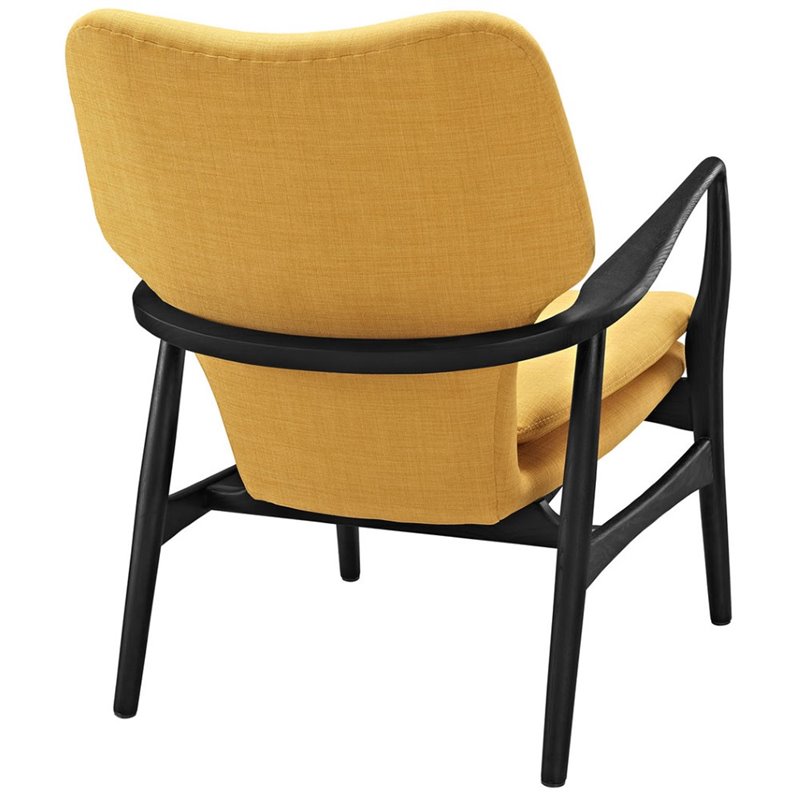 Heed Upholstered Fabric Lounge Chair in Black Yellow