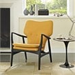 Heed Upholstered Fabric Lounge Chair in Black Yellow
