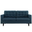 Modway Empress Modern Upholstered Fabric Loveseat in Azure Blue