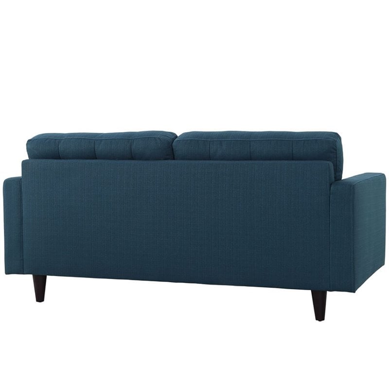 Modway Empress Modern Upholstered Fabric Loveseat in Azure Blue