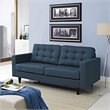 Modway Empress Modern Upholstered Fabric Loveseat in Azure Blue