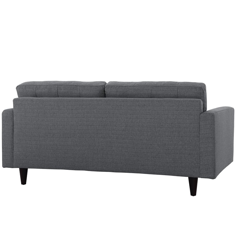 Modway Empress Modern Upholstered Fabric Tufted Loveseat in Gray