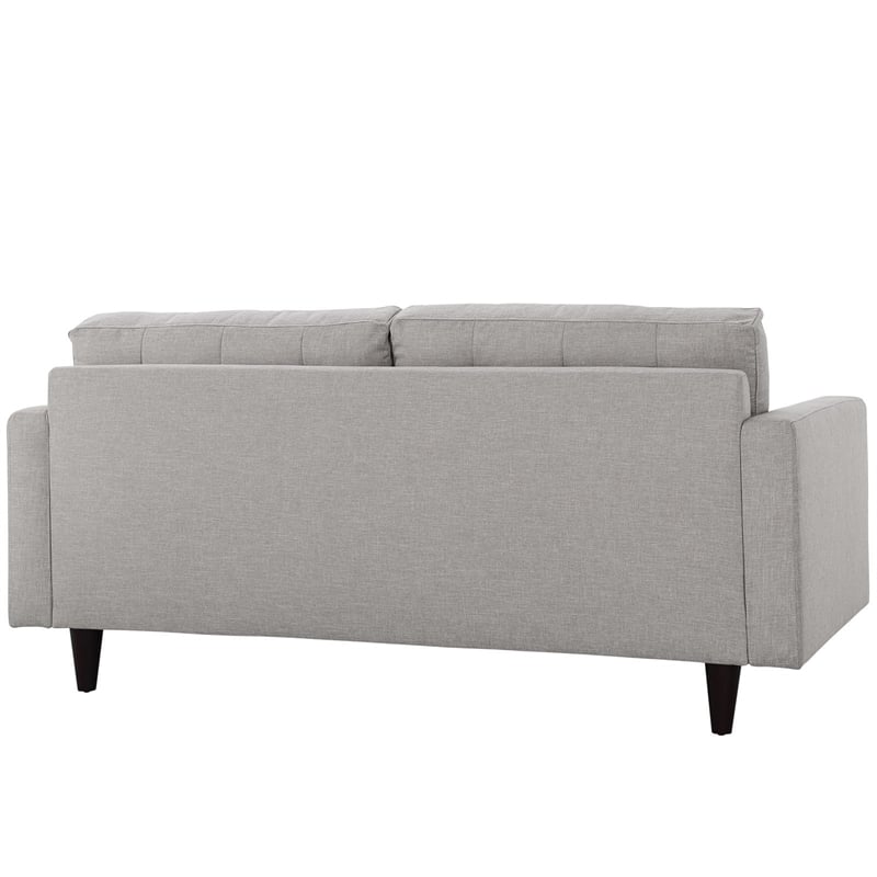 Modway Empress Modern Upholstered Fabric Loveseat in Light Gray