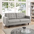Modway Empress Modern Upholstered Fabric Loveseat in Light Gray