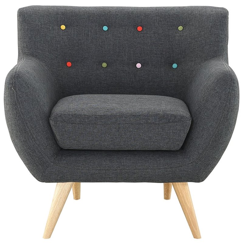 Modway Remark Modern Upholstered Fabric Tufted Armchair in Gray