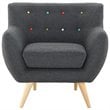 Modway Remark Modern Upholstered Fabric Tufted Armchair in Gray