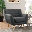 Modway Remark Modern Upholstered Fabric Tufted Armchair in Gray