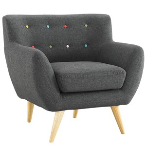 Modway Remark Modern Upholstered Fabric Tufted Armchair in Gray