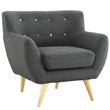 Modway Remark Modern Upholstered Fabric Tufted Armchair in Gray