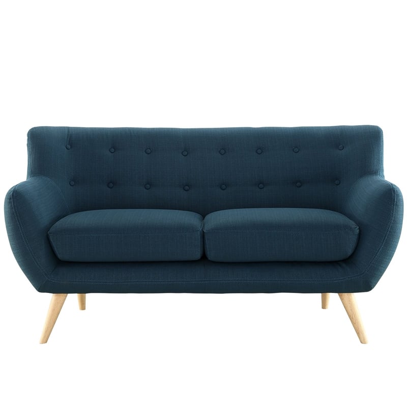 Modway Remark Modern Upholstered Fabric Loveseat in Azure Blue