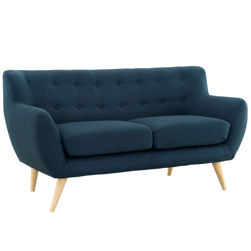 Modway Remark Modern Upholstered Fabric Loveseat in Azure Blue