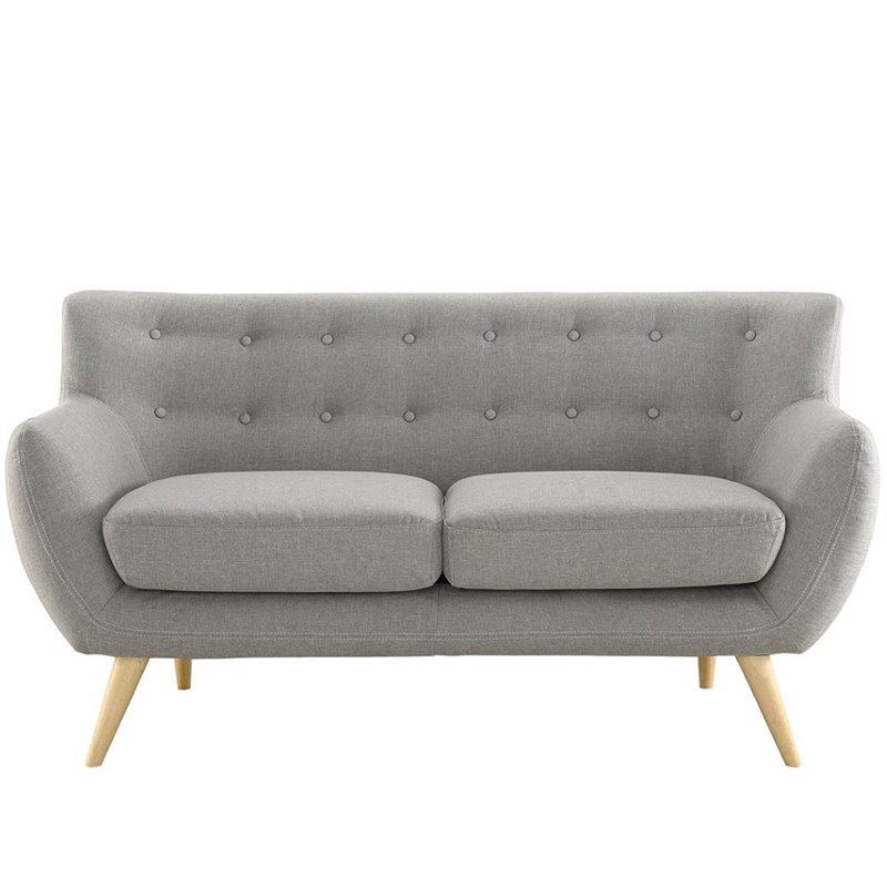 Modway Remark Modern Upholstered Fabric Loveseat in Light Gray