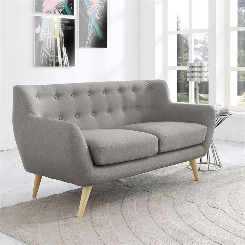 Modway Remark Modern Upholstered Fabric Loveseat in Light Gray