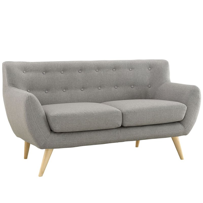 Modway Remark Modern Upholstered Fabric Loveseat in Light Gray