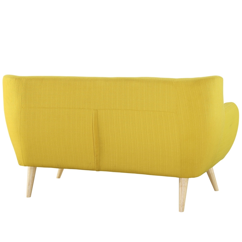 Modway Remark Modern Upholstered Fabric Loveseat in Sunny Yellow