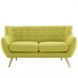 Modway Remark Modern Upholstered Fabric Loveseat in Wheatgrass Green