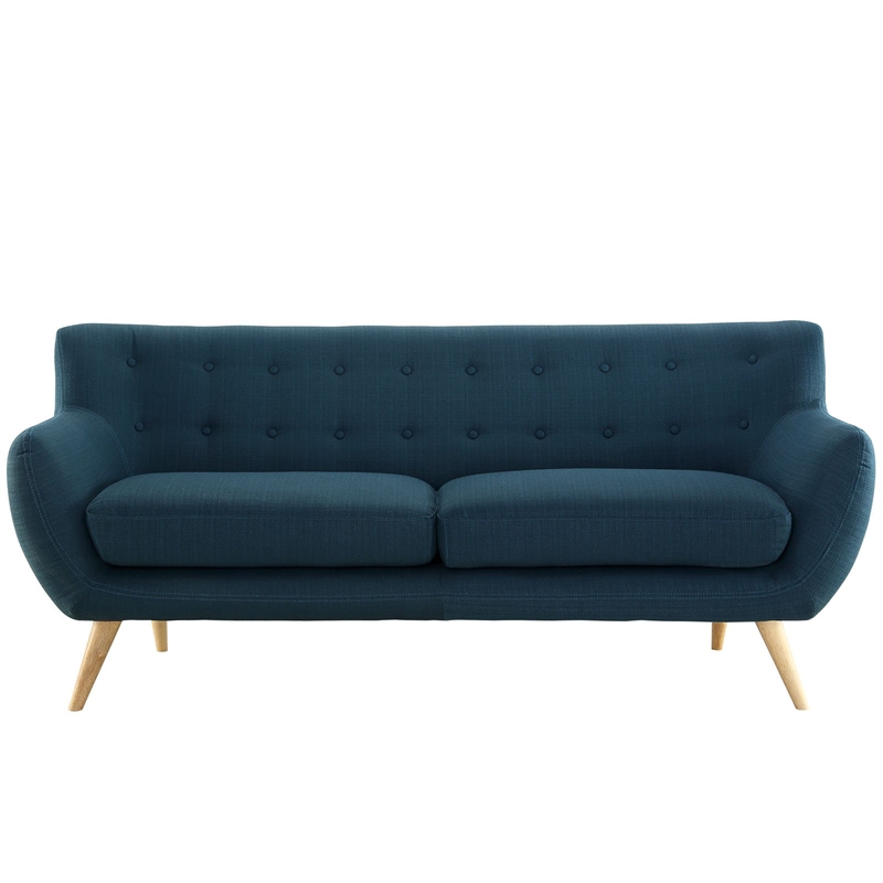 Modway Remark Modern Upholstered Fabric Tufted Sofa in Azure Blue