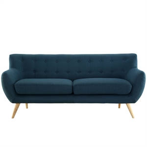 Modway Remark Modern Upholstered Fabric Tufted Sofa in Azure Blue