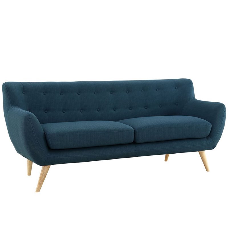 Modway Remark Modern Upholstered Fabric Tufted Sofa in Azure Blue
