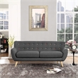 Modway Remark Modern Upholstered Fabric & Wood Tufted Sofa in Gray