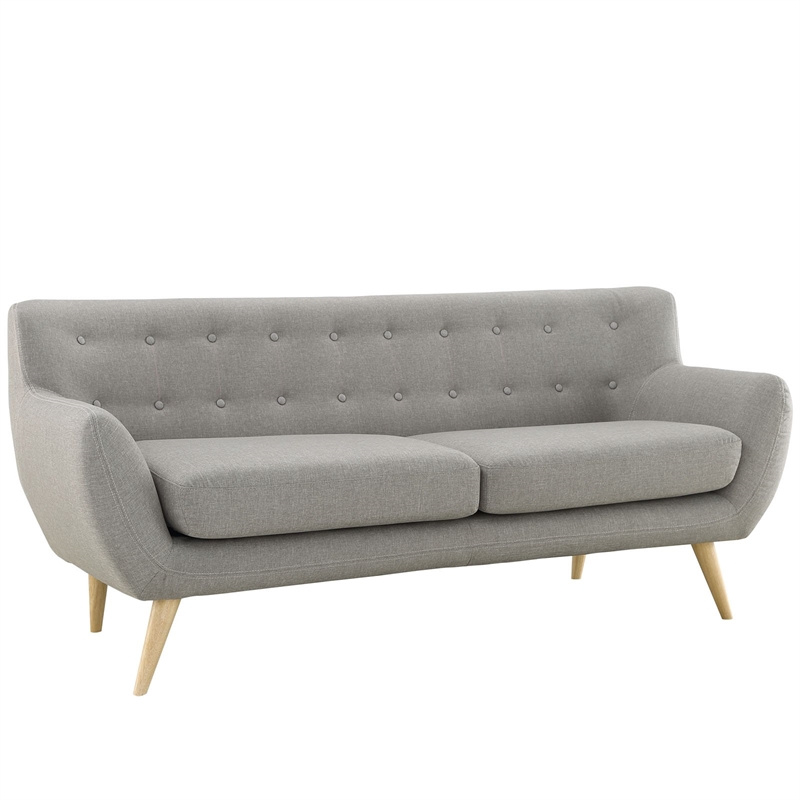 Modway Remark Modern Upholstered Fabric Tufted Sofa in Light Gray