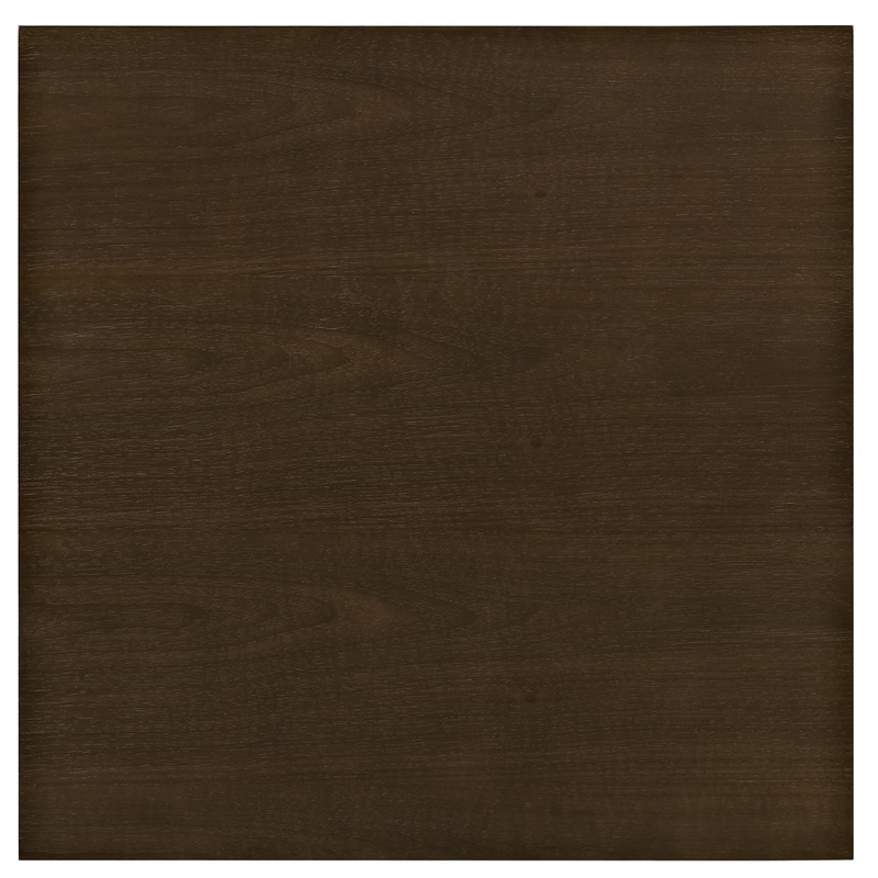 Modway Lippa Wood Top Bistro Table with Metal Base in Walnut/White