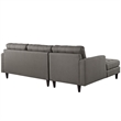 Modway Empress Upholstered Fabric Left-Facing Sectional Sofa in Granite Gray