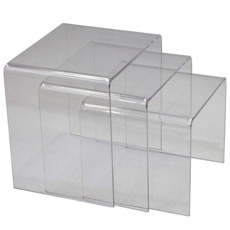 Modway Casper 3 Piece Acrylic Nesting Table Set Eei 177 Clr