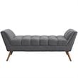 Modway Response Medium Modern Finely Upholstered Fabric Bench in Gray